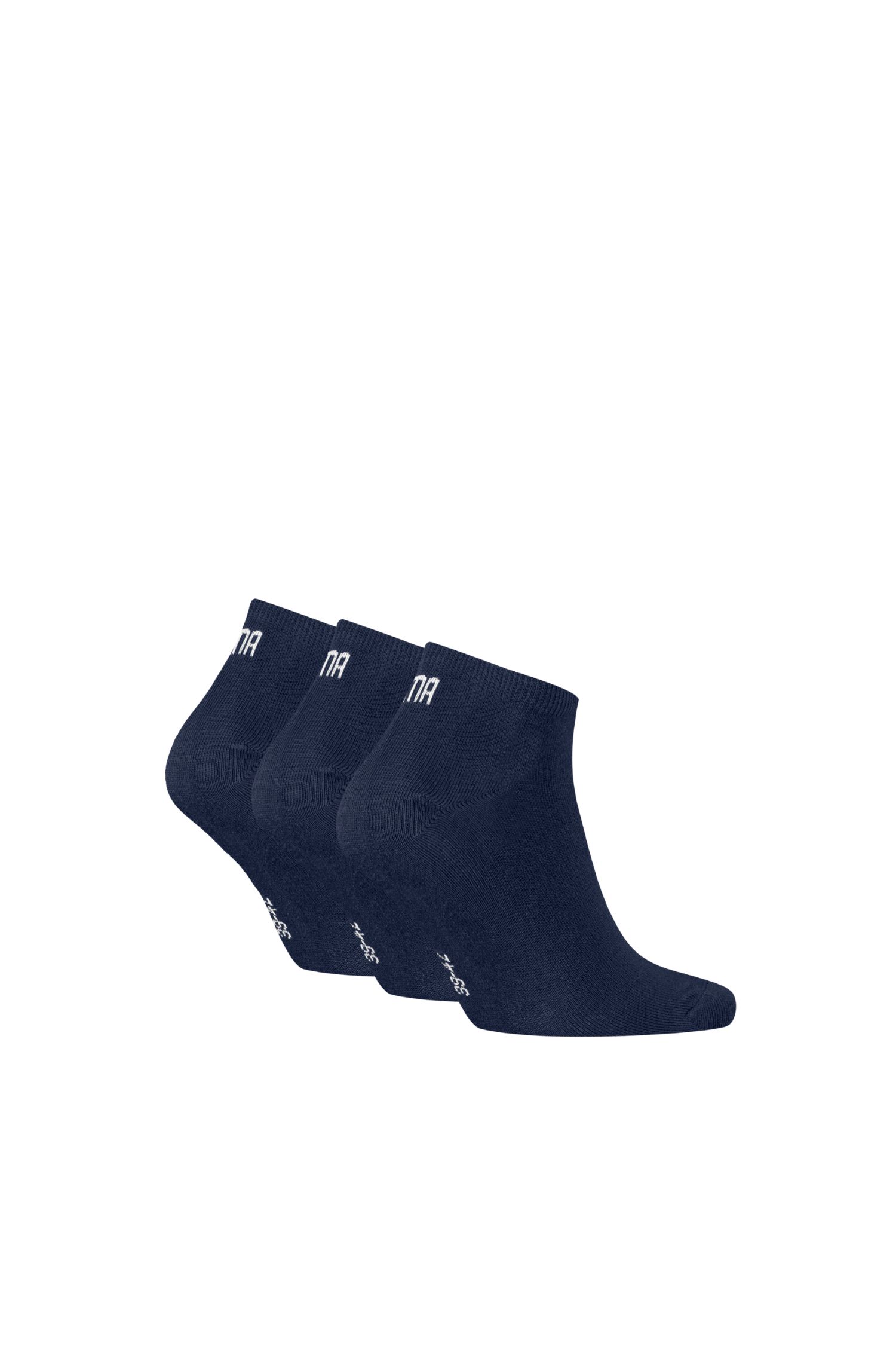 3 Paar Puma Unisex Sneaker Sportsocken Navy Blau
