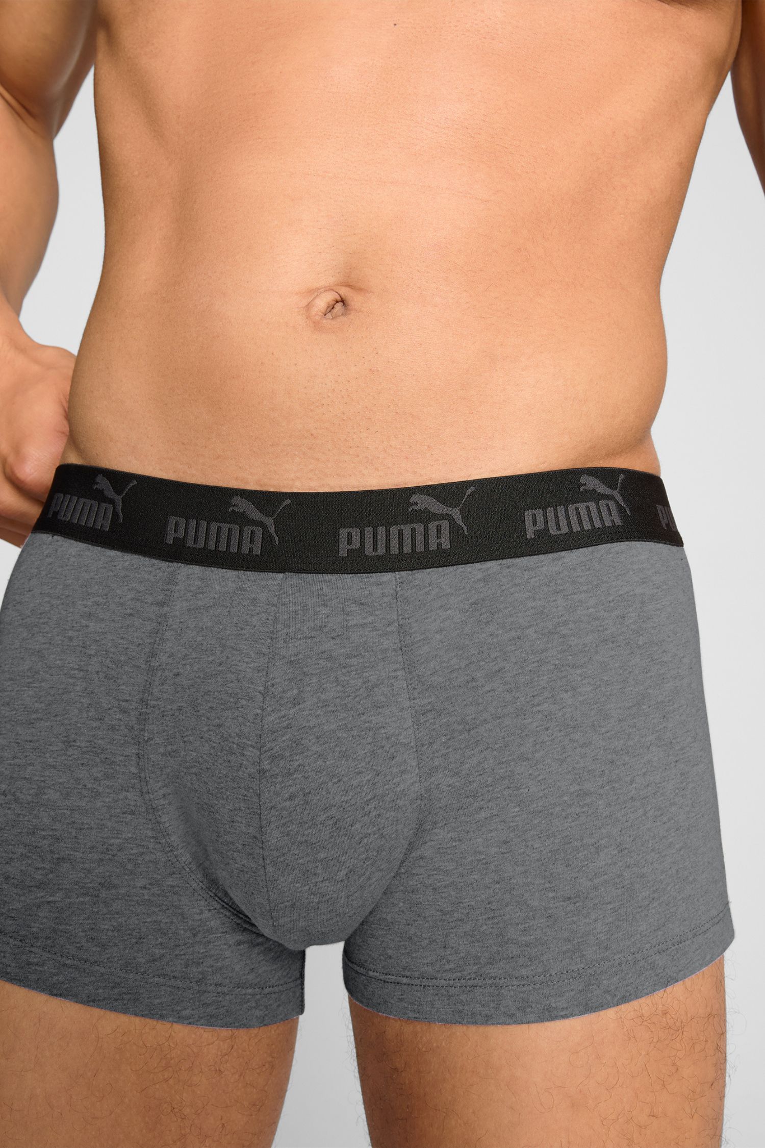 2er Pack Puma Herren Boxershorts Trunk Elements Grau Schwarz