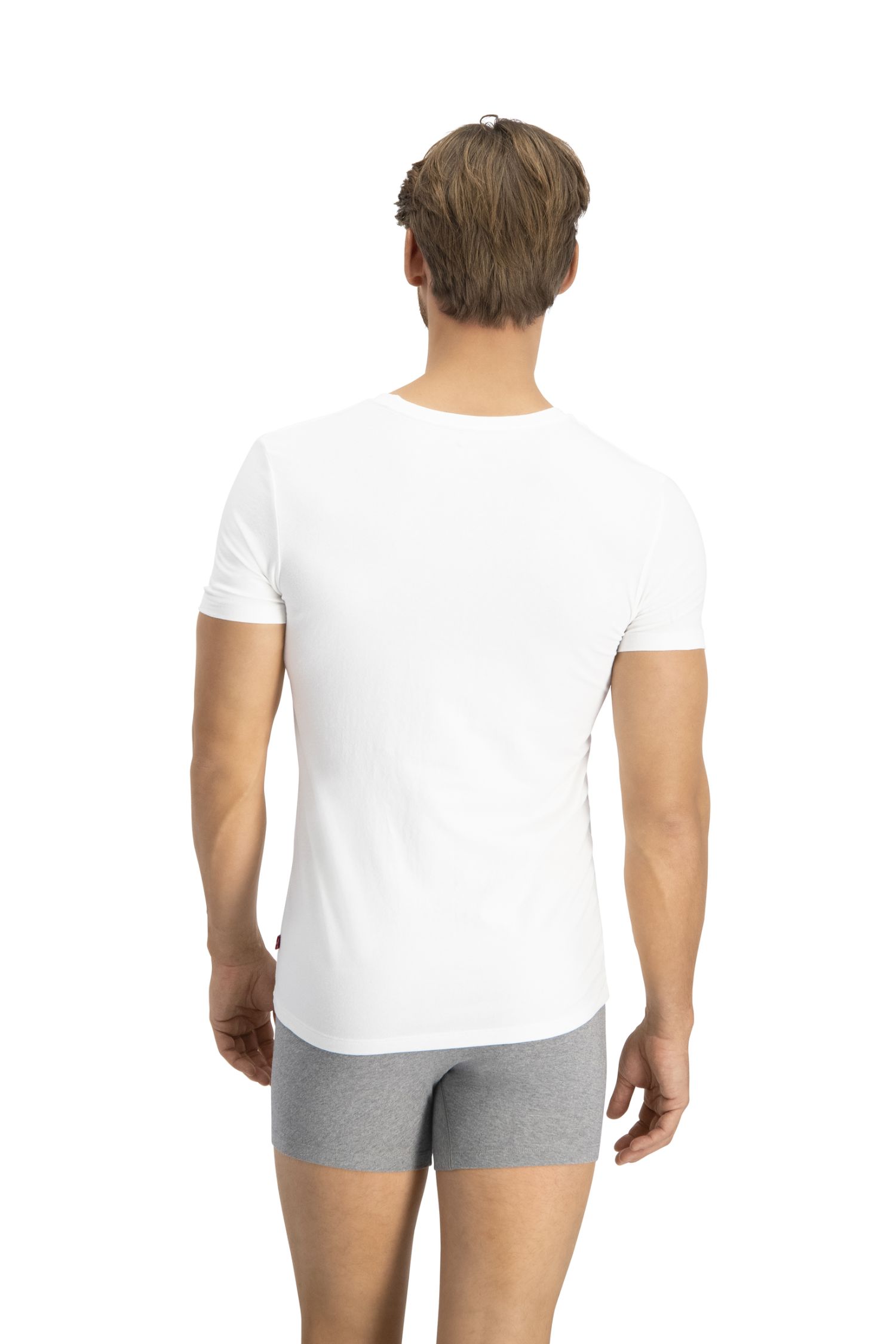 2er Pack Levis Herren Basic Rundhals T-Shirts Weiss