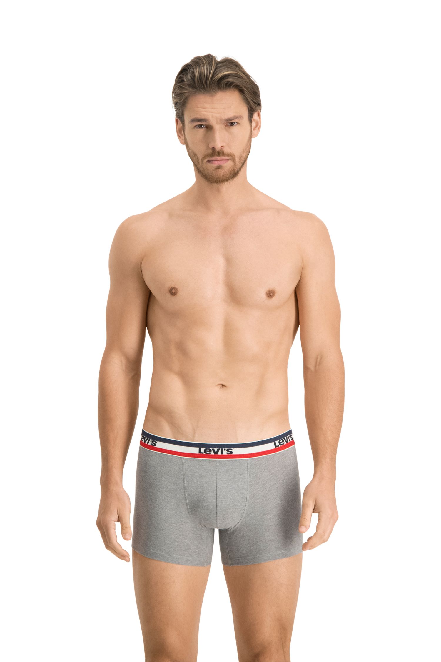 3er Pack Levi’s Herren Boxershorts Logo Sport Navy Grau