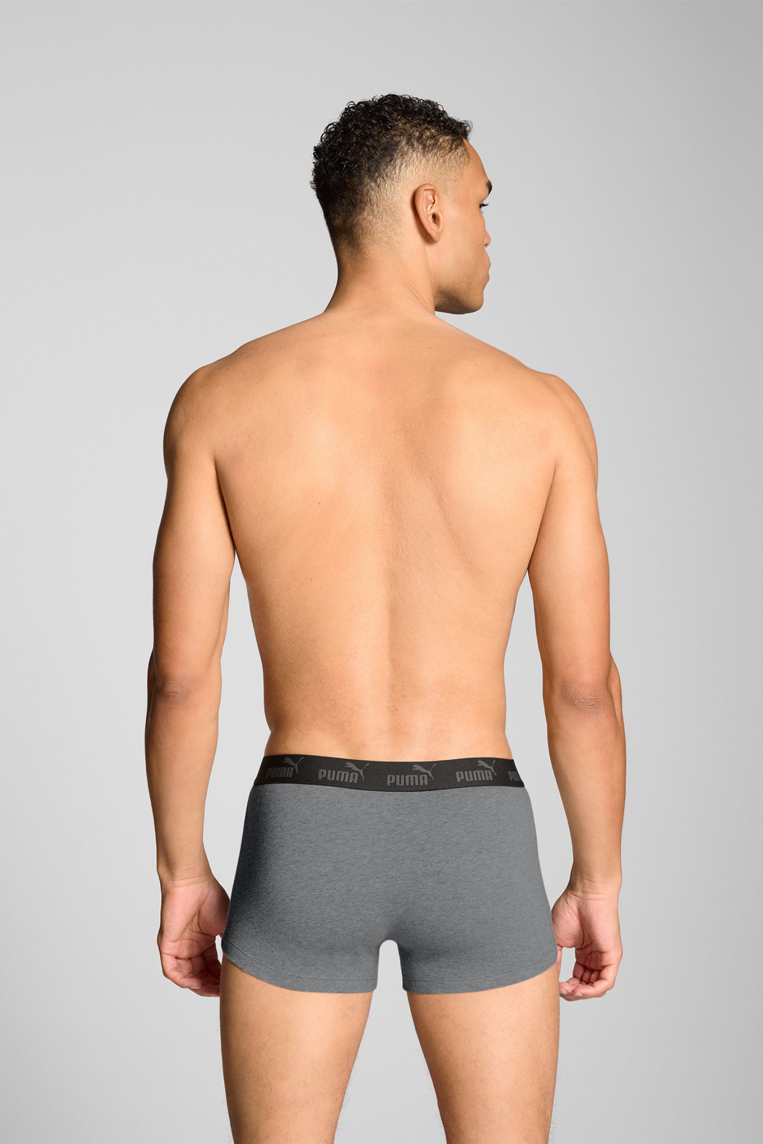 2er Pack Puma Herren Boxershorts Trunk Elements Grau Schwarz