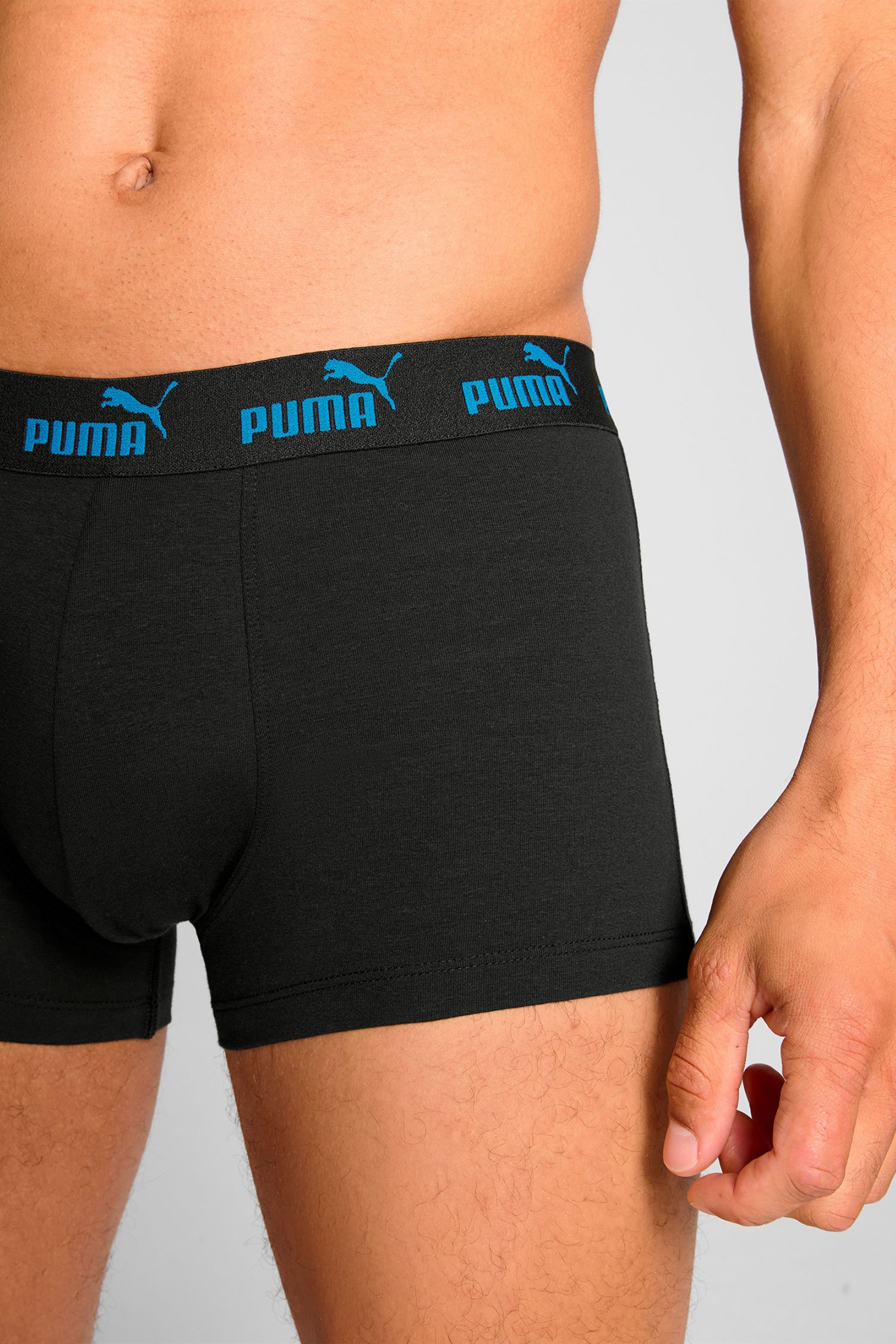 2er Pack Puma Herren Boxershorts Trunk Elements Schwarz Blau