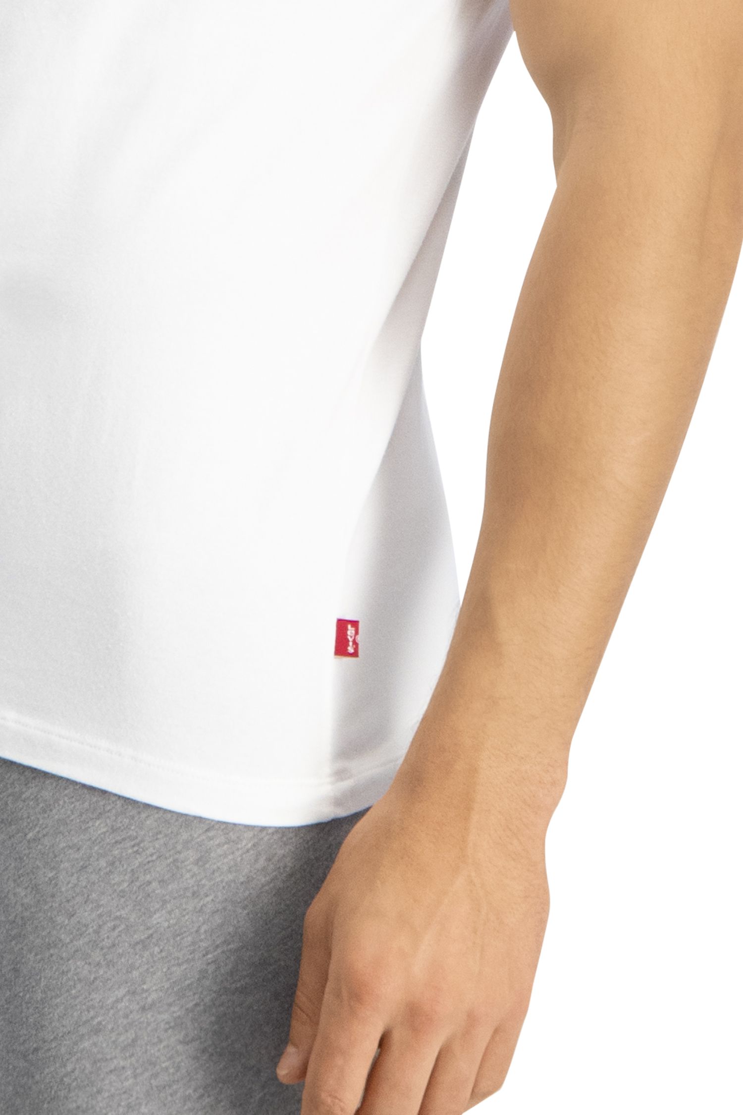 2er Pack Levis Herren Basic Rundhals T-Shirts Weiss