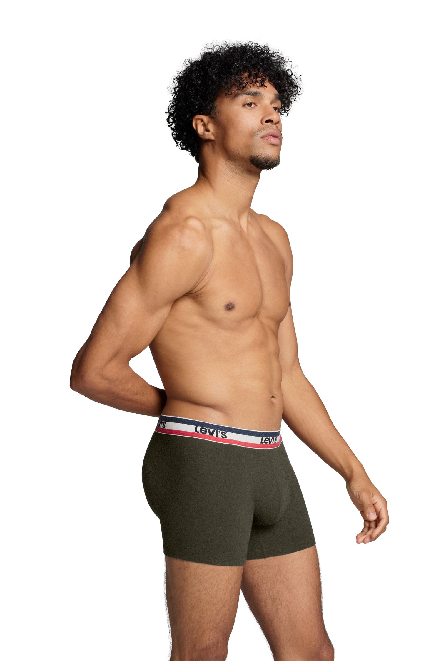 3er Pack Levi’s Herren Boxershorts Logo Sport Khaki