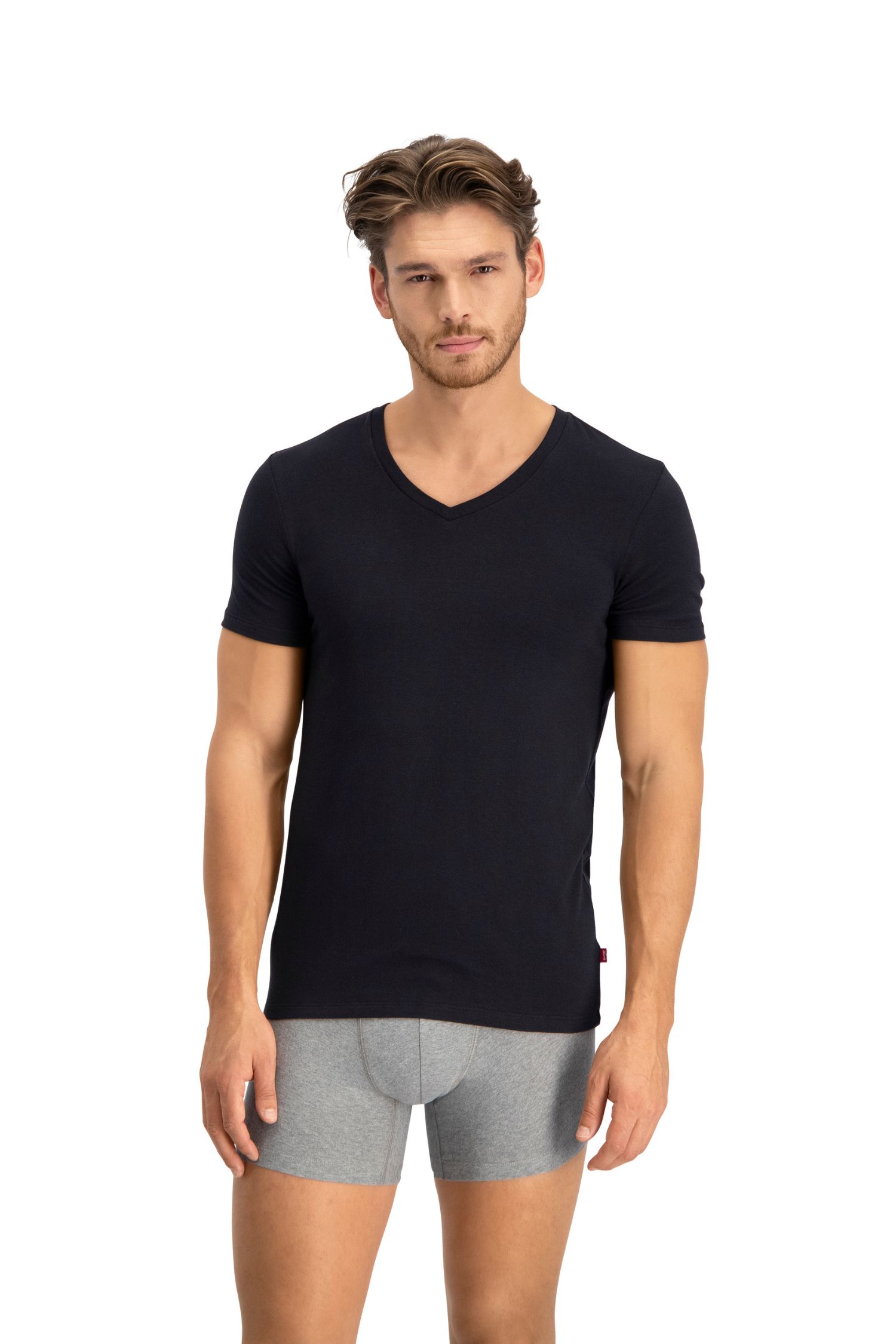 2er Pack Levi's Herren V-Ausschnitt T-Shirts Schwarz