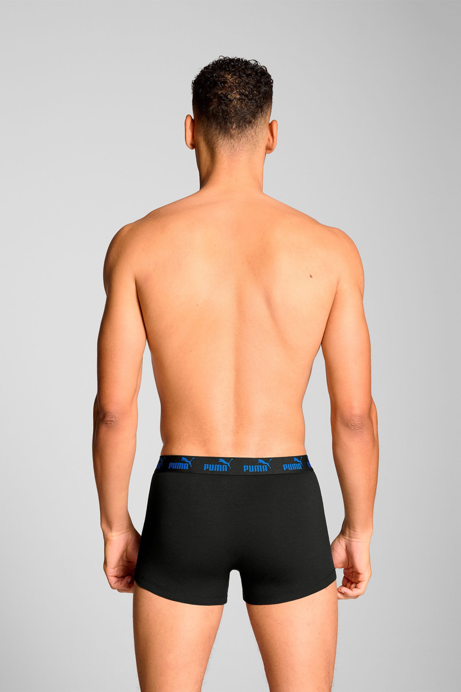 2er Pack Puma Herren Boxershorts Trunk Elements Schwarz Blau