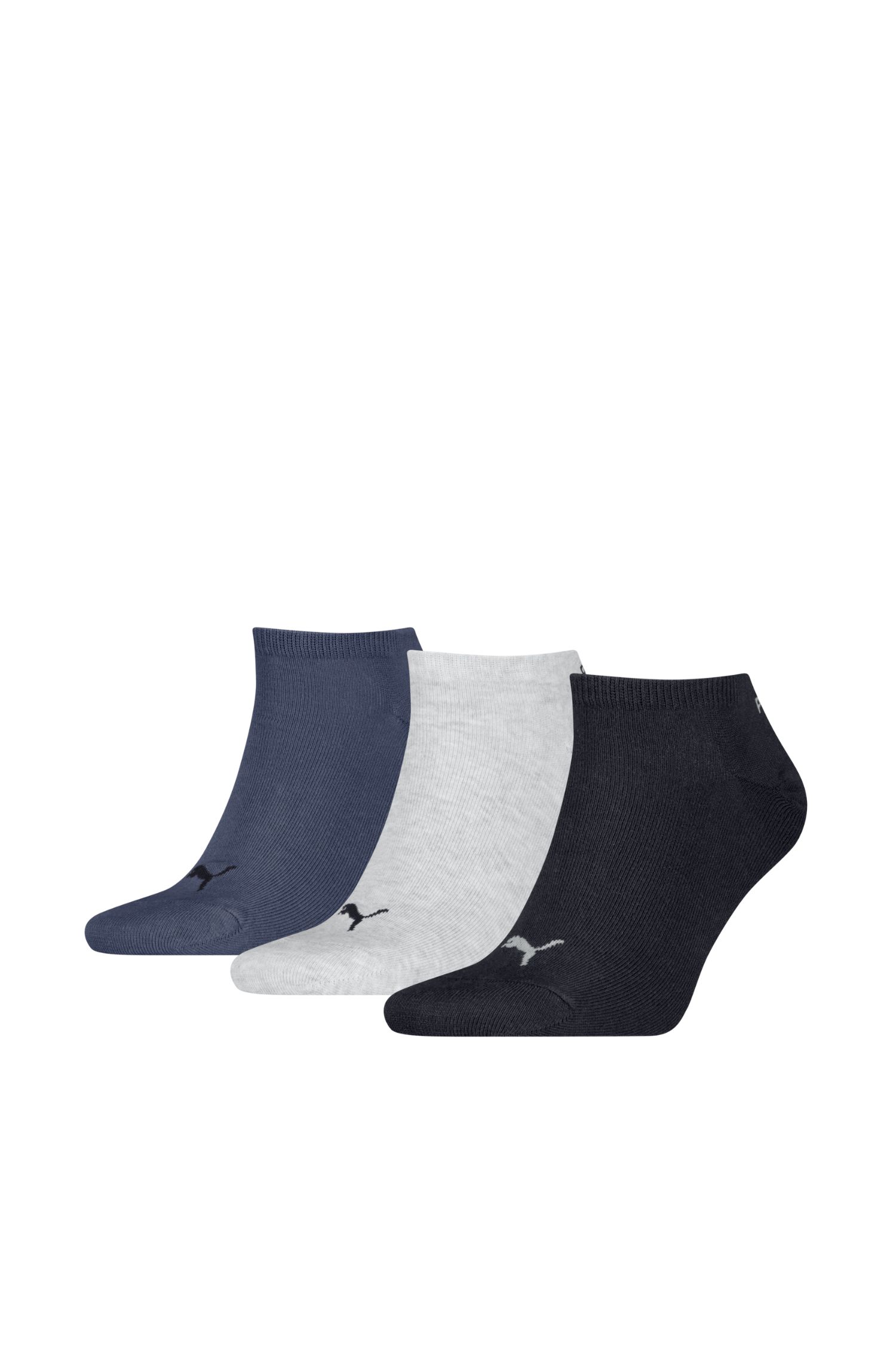 3 Paar Puma Unisex Sneaker Sportsocken Navy Grau Blau
